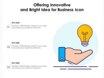 Offering innovative and bright idea for business icon