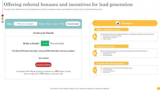 Offering Referral Bonuses And Incentives For Lead Generation Tactics To Get Strategy SS V