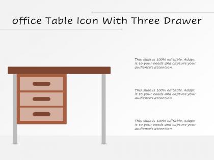 Office table icon with three drawer