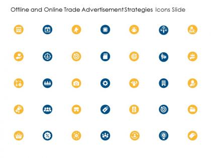 Offline and online trade advertisement strategies icons slide ppt professional aids