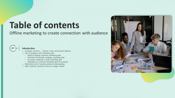 Offline Marketing To Create Connection With Audience Table Of Contents MKT SS V