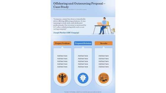 Offshoring And Outsourcing Proposal Case Study One Pager Sample Example Document
