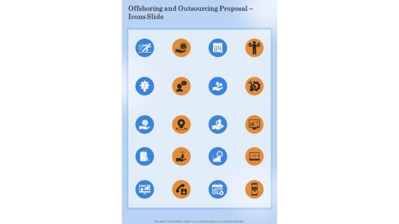Offshoring And Outsourcing Proposal Icons Slide One Pager Sample Example Document