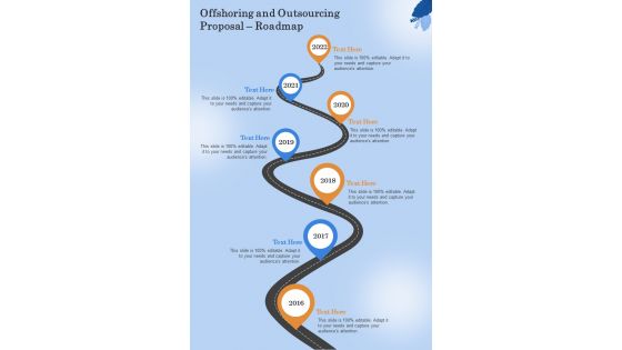 Offshoring And Outsourcing Proposal Roadmap One Pager Sample Example Document