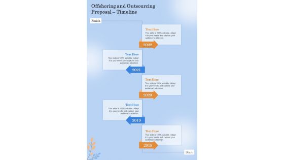 Offshoring And Outsourcing Proposal Timeline One Pager Sample Example Document