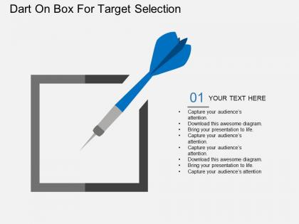Oh dart on box for target selection flat powerpoint design