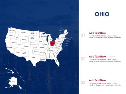 Ohio map powerpoint presentation ppt template