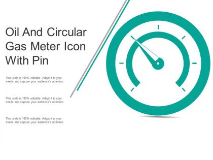 Oil and circular gas meter icon with pin