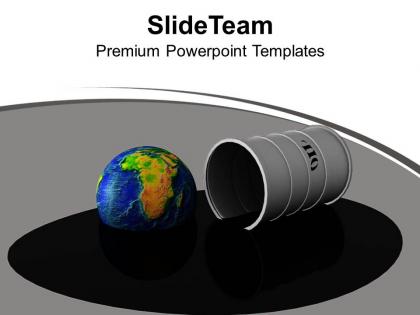 Oil drum earth oilspill industry fuel powerpoint templates ppt themes and graphics 0213