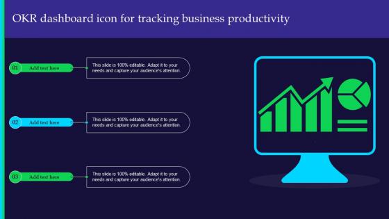 OKR Dashboard Icon For Tracking Business Productivity