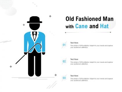 Old fashioned man with cane and hat