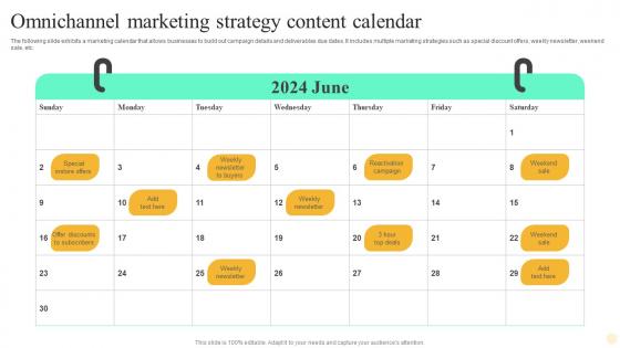 Omnichannel Marketing Strategy Content Calendar