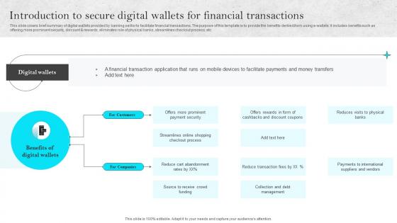 Omnichannel Strategies For Digital Introduction To Secure Digital Wallets For Financial Transactions