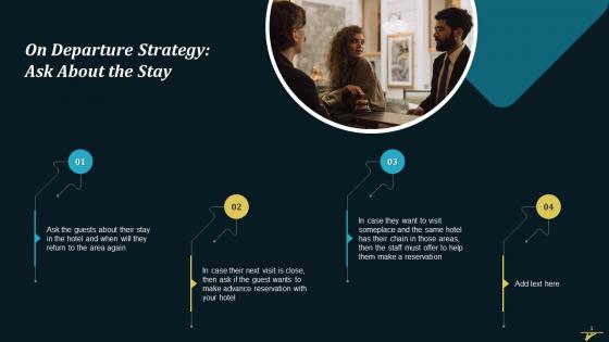 On Departure Strategy Ask About The Stay Training Ppt