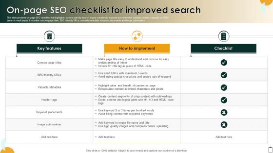 On Page SEO Checklist For Improved Search