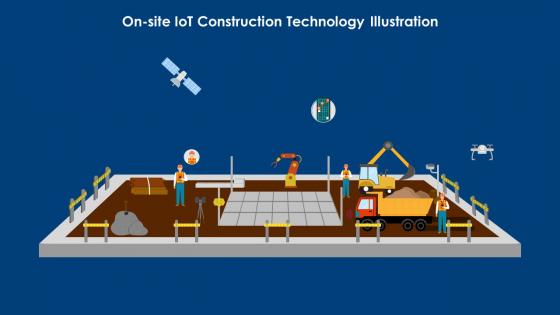 On Site IoT Construction Technology Illustration