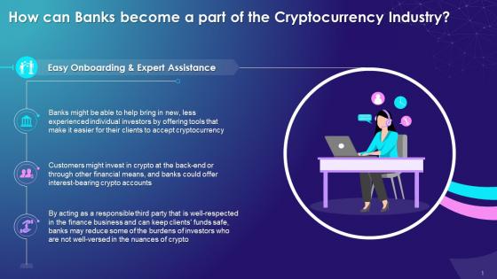 Onboarding And Expert Assistance Via Banks For Cryptocurrency Industry Training Ppt