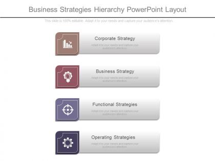 One business strategies hierarchy powerpoint layout