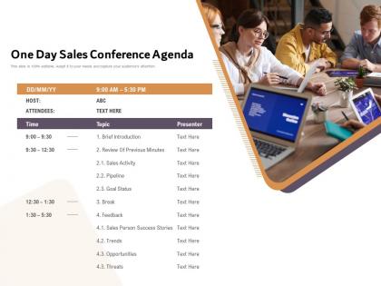 One day sales conference agenda