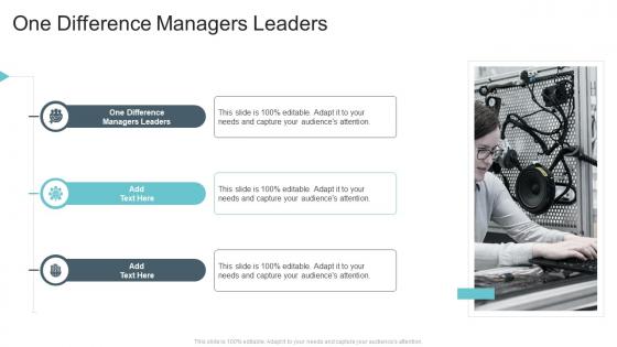 One Difference Managers Leaders In Powerpoint And Google Slides Cpb