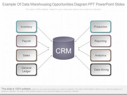 One example of data warehousing opportunities diagram ppt powerpoint slides