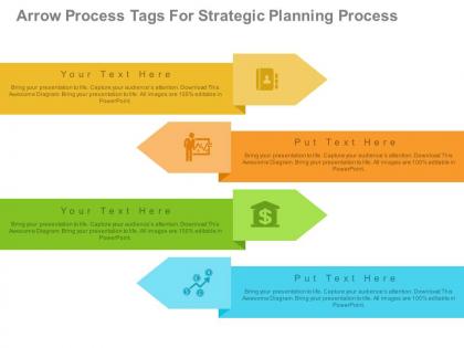 One four arrow process tags for strategic planning process flat powerpoint design