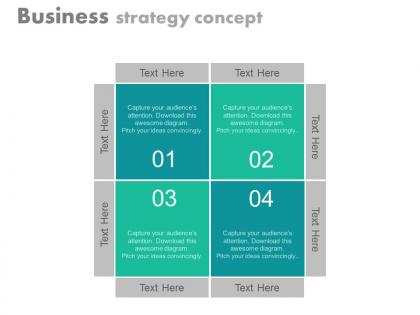 One four staged business strategy diagram flat powerpoint design
