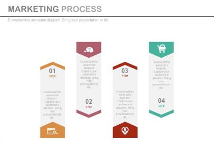 One four tags for marketing process flow flat powerpoint design