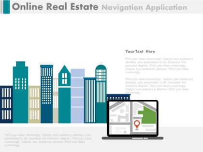 One online real estate navigation application flat powerpoint design