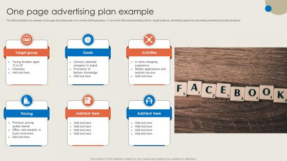 One Page Advertising Plan Example