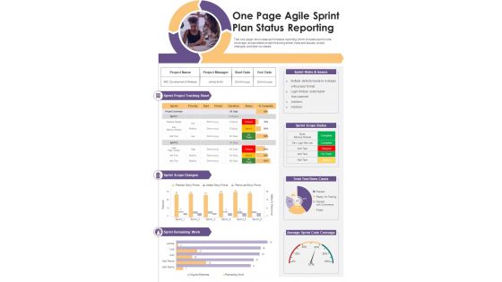 One Page Agile Sprint Plan Status Reporting Presentation Infographic PPT PDF Document