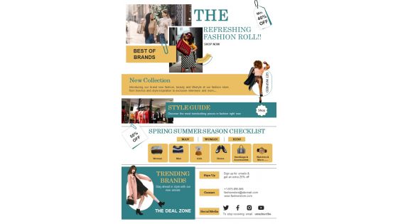 One Page Apparel Sale Email Newsletter Presentation Report Infographic Ppt Pdf Document