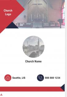 One page church logo contact us page church annual youth report presentation report infographic ppt pdf document