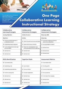 One page collaborative learning instructional strategy presentation report infographic ppt pdf document