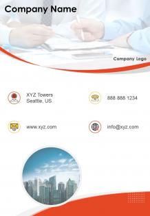 One page company name contact us page online business presentation report infographic ppt pdf document