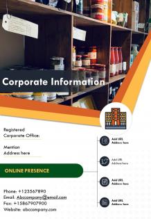 One page corporate information presentation report infographic ppt pdf document