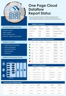 One page dataflow report status presentation infographic ppt pdf document