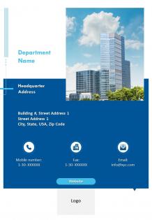 One page department name contact us page department of education infographic ppt pdf document