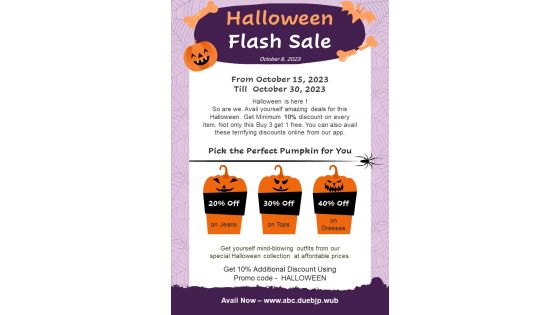 One Page Halloween Email Newsletter Presentation Report Infographic Ppt Pdf Document