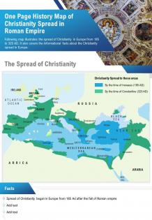 One page history map of christianity spread in roman empire presentation ppt pdf document