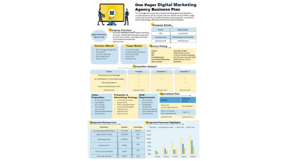 One Page Online Marketing Agency Business Plan Presentation Report Infographic Ppt Pdf Document