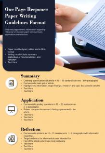 One page response paper writing guidelines format presentation report infographic ppt pdf document