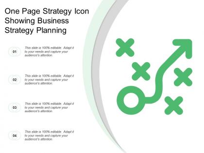 One page strategy icon showing business strategy planning