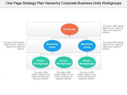 One page strategy plan hierarchy corporate business units workgroups