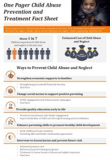 One pager child abuse prevention and treatment fact sheet presentation ppt pdf document