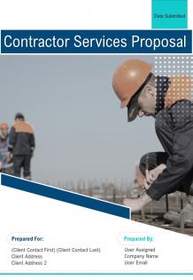 One pager contractor services proposal template