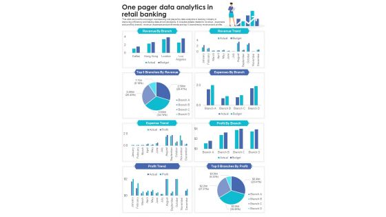 One Pager Data Analytics In Retail Banking Presentation Report Infographic PPT PDF Document
