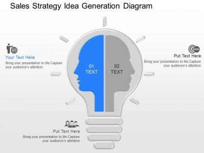 One sales strategy idea generation diagram powerpoint template