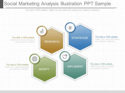 One social marketing analysis illustration ppt sample