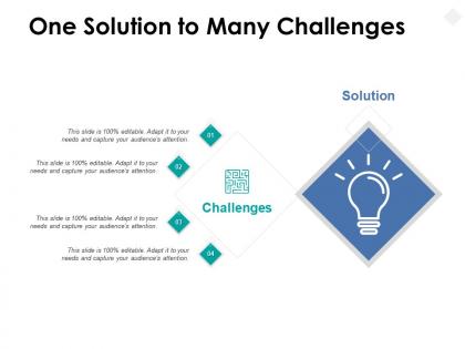One solution to many challenges four stages ppt powerpoint presentation file show